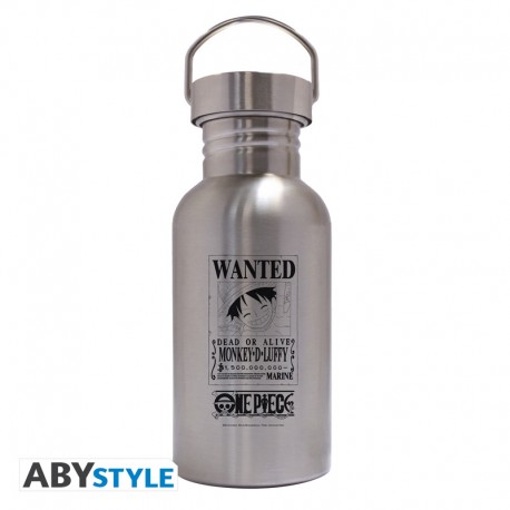 ONE PIECE - Canteen Steel Bottle - "Wanted Luffy"