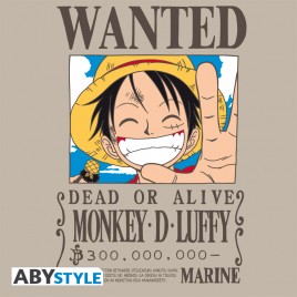 ONE PIECE - Tshirt "Wanted Luffy" man SS sand - basic