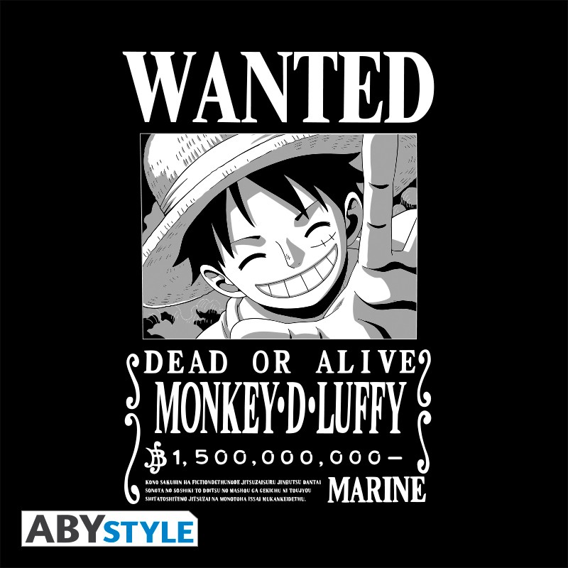 Luffy from One Piece and David Bowie Large Black T-shirt