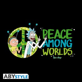 RICK AND MORTY - Tshirt "Peace Among Worlds" man SS black - new fit