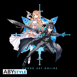 SWORD ART ONLINE - Tshirt "Kirito & Asuna" man SS black - basic