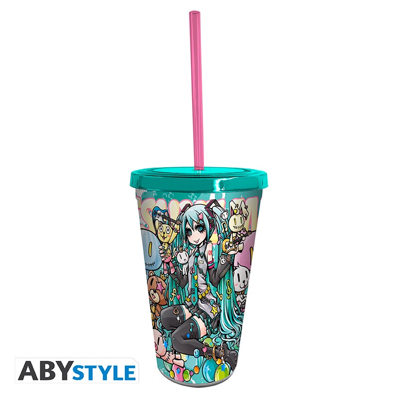 HATSUNE MIKU - Tumbler with straw - 470ml - Miku Band - Abysse Corp