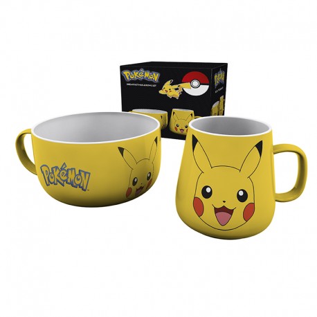 POKEMON - Set Petit Déjeuner Mug + Bol - Pikachu