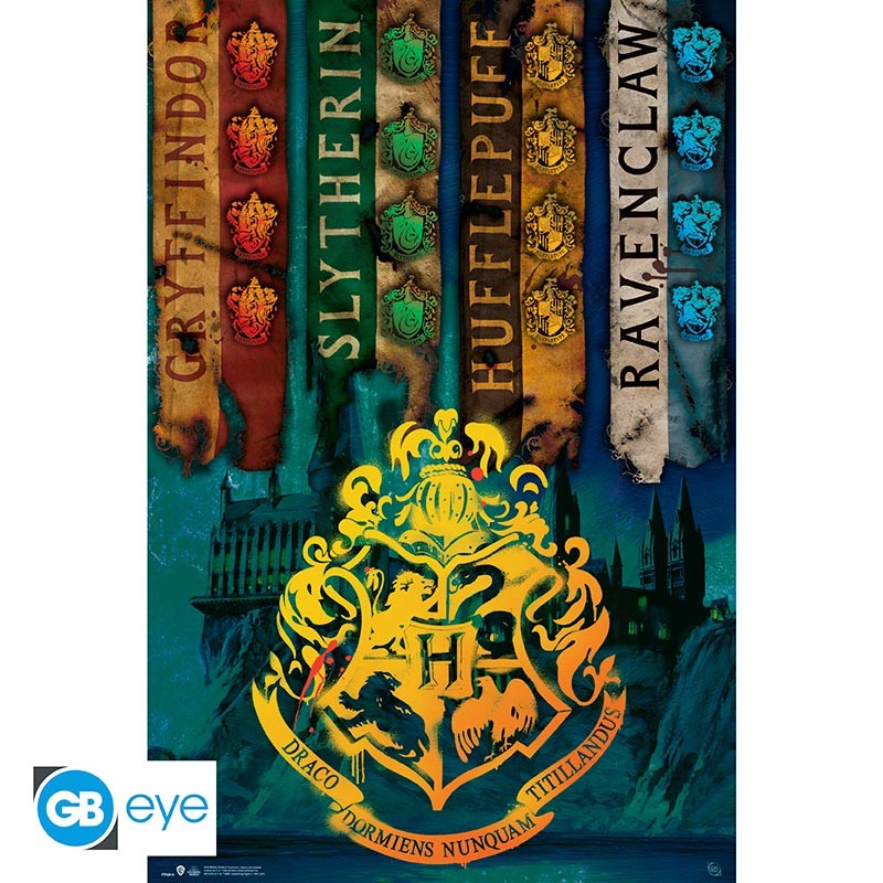 HARRY POTTER - Poster Maxi 91.5x61 - House Flags - Abysse Corp