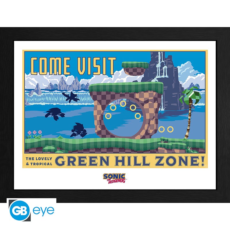 SONIC - Framed print Green Hill Zone (30x40) x2 - Abysse Corp