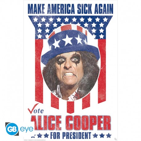 ALICE COOPER - Poster Maxi 91,5x61 - Cooper pour président