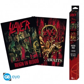 SLAYER - Set 2 Posters Chibi 52x38 - Reign in Blood/Hell Awaits x4 *
