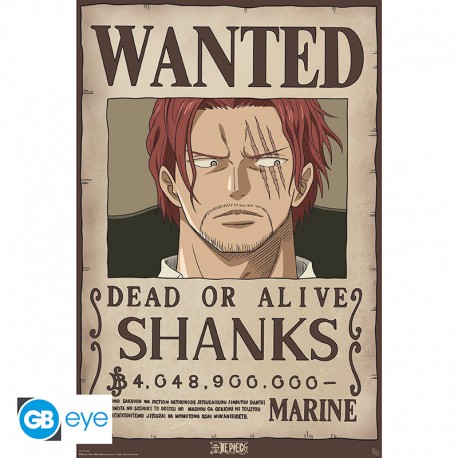 ONE PIECE - Poster Maxi 91.5x61 - Wanted Shanks - Abysse Corp