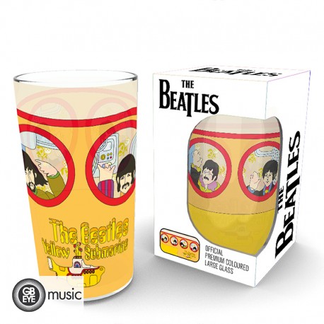 THE BEATLES - Large Glass - 400ml - Yellow Sub Portholes - box x2