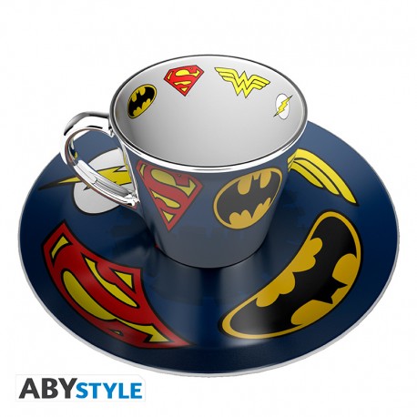 DC COMICS - Mirror mug & plate set - Logo