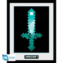 MINECRAFT - Tirage encadré "Épée de diamant" (30x40) x2