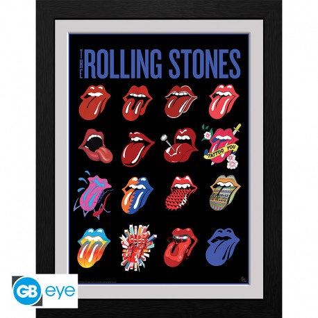 THE ROLLING STONES - Framed print "Tongues" (30x40) x2