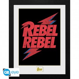 DAVID BOWIE - Tirage encadré "Rebel Rebel Logo" (30x40) x2