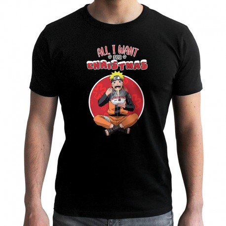 Naruto Shippuden - Man Black tshirt - "ALL I WANT FOR CHRISTMAS"