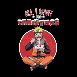 Naruto Shippuden - Tshirt noir homme - "ALL I WANT FOR CHRISTMAS"