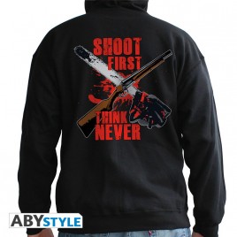ASH Vs EVIL DEAD - Hoodie - "Shoot first, think never" man Black