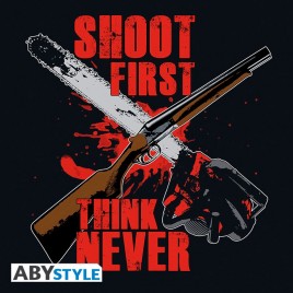 ASH Vs EVIL DEAD - Hoodie - "Shoot first, think never" man Black
