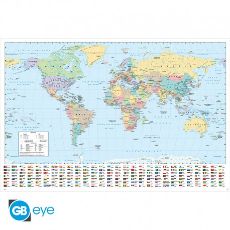 HARPER COLLINS - Poster Maxi 91.5x61 - World Map 21 French