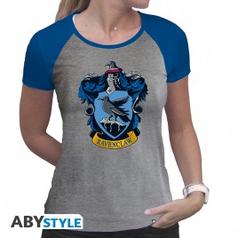 HARRY POTTER - Tshirt "Ravenclaw" woman SS grey & blue - premium