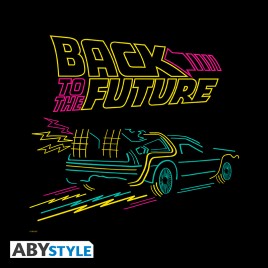 BACK TO THE FUTURE - Tote Bag - "Neon DeLorean"