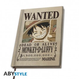 ONE PIECE - Cahier A5 "Wanted Luffy" X4