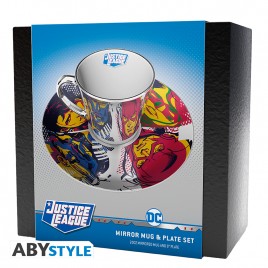DC COMICS - Mirror mug & plate set - Justice League