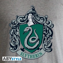HARRY POTTER - Tshirt "Slytherin" man SS grey & green - premium