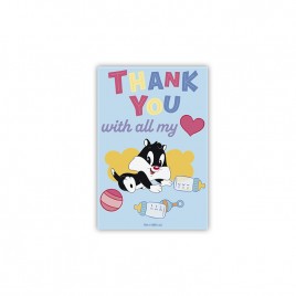 Looney Tunes - Magnet - "THANK YOU with all my heart" x6*