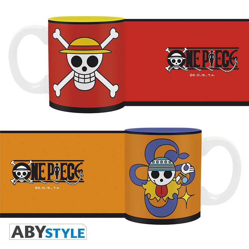 ONE PIECE - Set 2 espresso mugs - 110 ml - Luffy & Nami emblems x* - Abysse  Corp