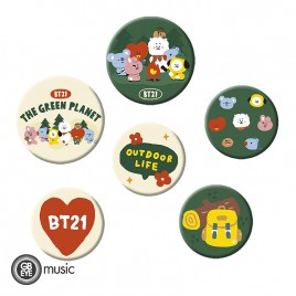 BT21 - Pack de Badges - Green Planet X4