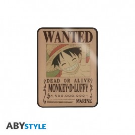 ONE PIECE - Aimant Premium - "Wanted Luffy" x4