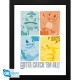 POKEMON - Framed print "Pikachu & Kanto Starters" (30x40) x2