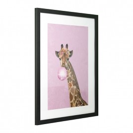 GBEYE - Framed print "Giraffe pink bubble gum by Sarah" (40x50cm) x2