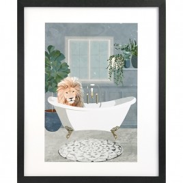 GBEYE - Tirage encadré "Lion takes a bath par Sarah Man" (40x50cm) x2