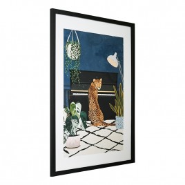 GBEYE - Framed print "Cheetah playing piano by Sarah Ma" (50x70cm) x2