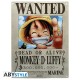 ONE PIECE - Metal plate "Luffy Wanted" (28x38) X5