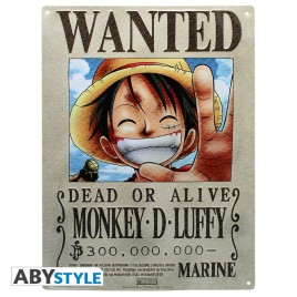 ONE PIECE - Plaque métal "Luffy Wanted" (28x38)