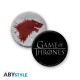 GAME OF THRONES - Pck Mug + Porte-clés + Badges "Stark"