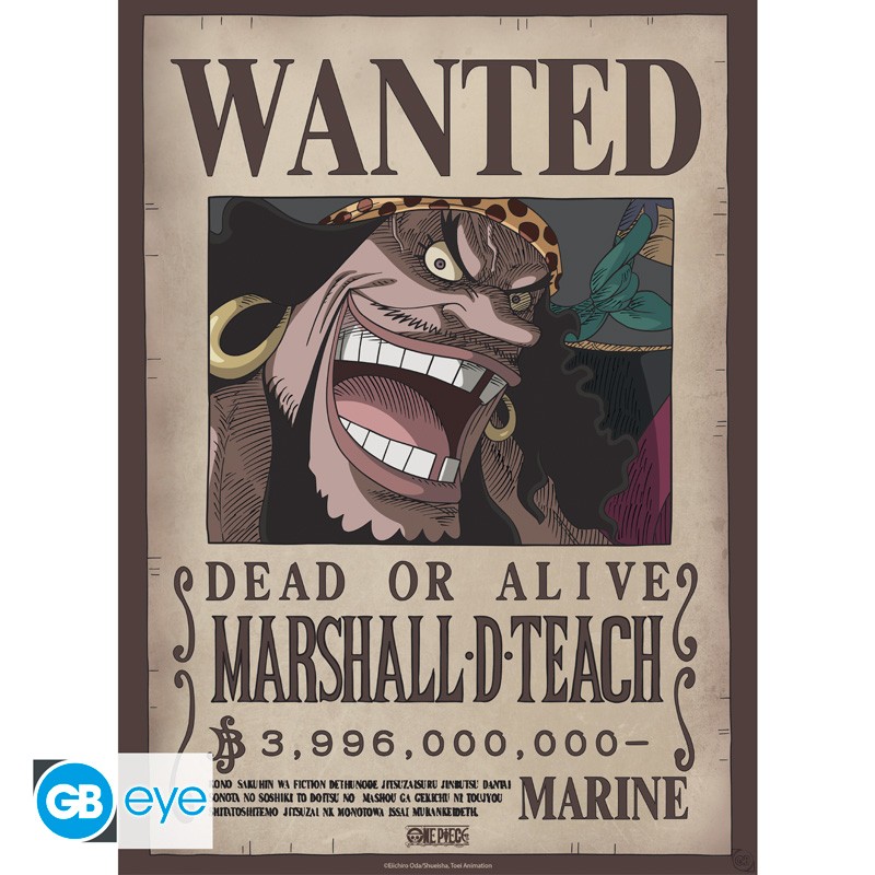 ONE PIECE - Poster Chibi 52x38 - Wanted Blackbeard Wano - Abysse Corp