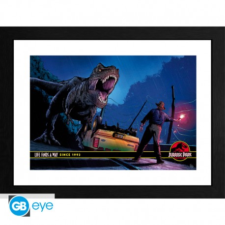 JURASSIC PARK - Tirage encadré "Alan Grant vs T-Rex" (30x40) x2