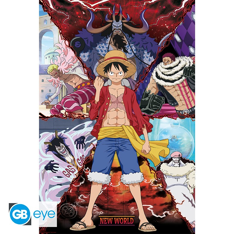 ONE PIECE Poster Maxi 91 5x61 Luffy vs Nouveau Monde Abysse Corp