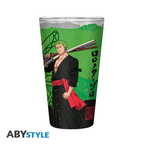 ONE PIECE - Large Glass - 400ml - Zoro - box x2