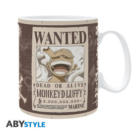 ONE PIECE - Mug - 460 ml - "Luffy Wanted" - subli - boîte x2