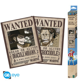 ONE PIECE - Set 2 Posters Chibi 52x38 - Wanted Mihawk & Crocodile