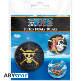 ONE PIECE - Pack de Badges - Skull & Luffy