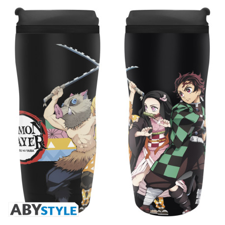 DEMON SLAYER - Travel mug "Characters Strip Patterns" 