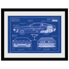 BACK TO THE FUTURE - Framed print "Blueprint"(30x40) x2
