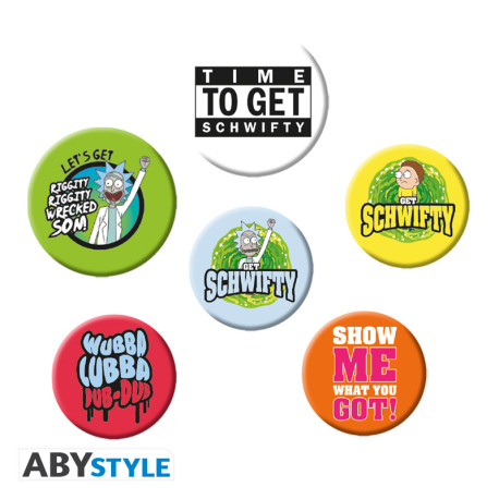 RICK AND MORTY - Pack de Badges - Citations X4