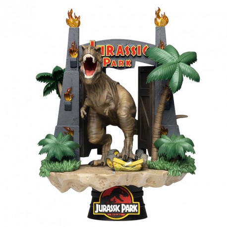 JURASSIC PARC - D-Stage Entrée du Parc & T-Rex - 16cm