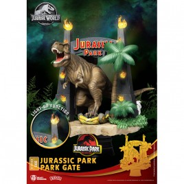 JURASSIC PARK - D-Stage Park Gate W/ T-Rex - 16cm